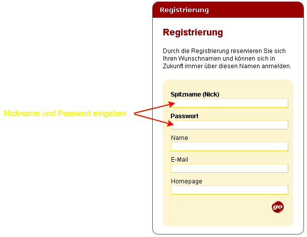 Registrierung